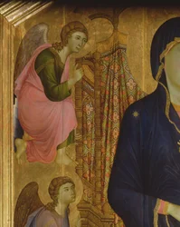 Madonna en Kind Rucellai Madonna: detail van een engel, 1285 (detail)